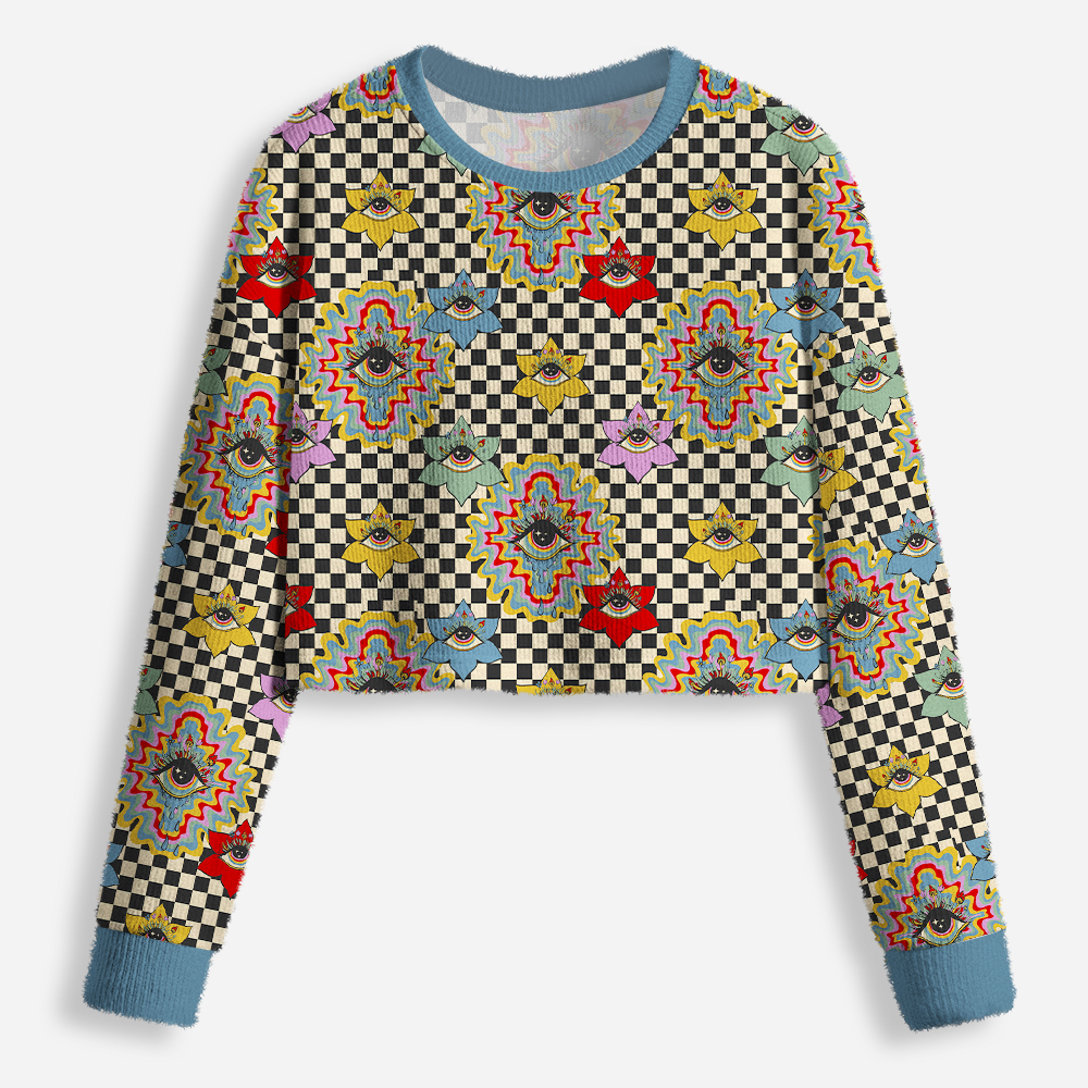 Third Eye Bloom Cropped Ugly Christmas Sweater