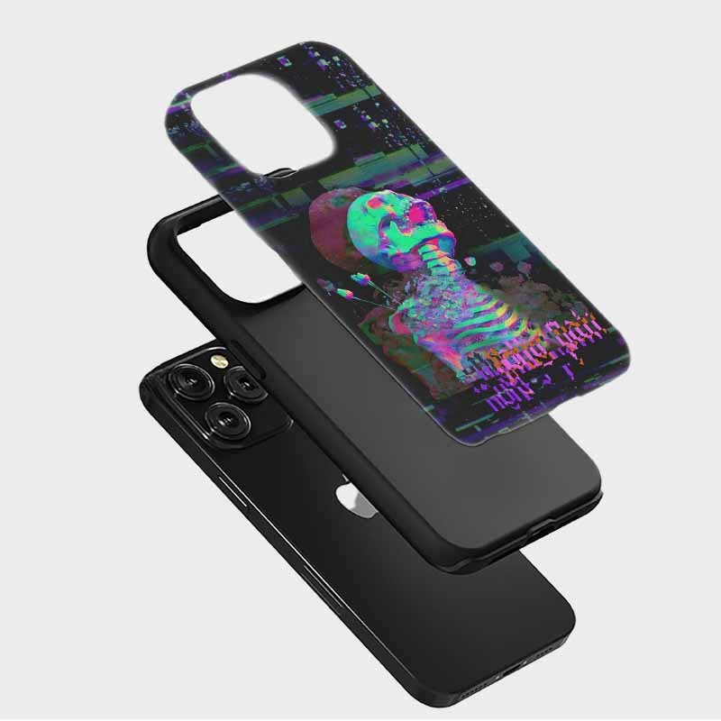 Soulisfree Occult Skeleton Optic Lines Illusion Matte Phone Case