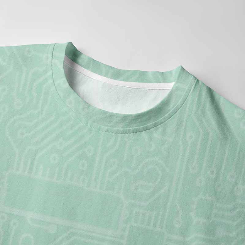 Soulisfree Circuit Board Waves Long Sleeve Cotton Tee