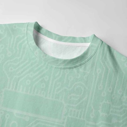 Soulisfree Circuit Board Waves Long Sleeve Cotton Tee