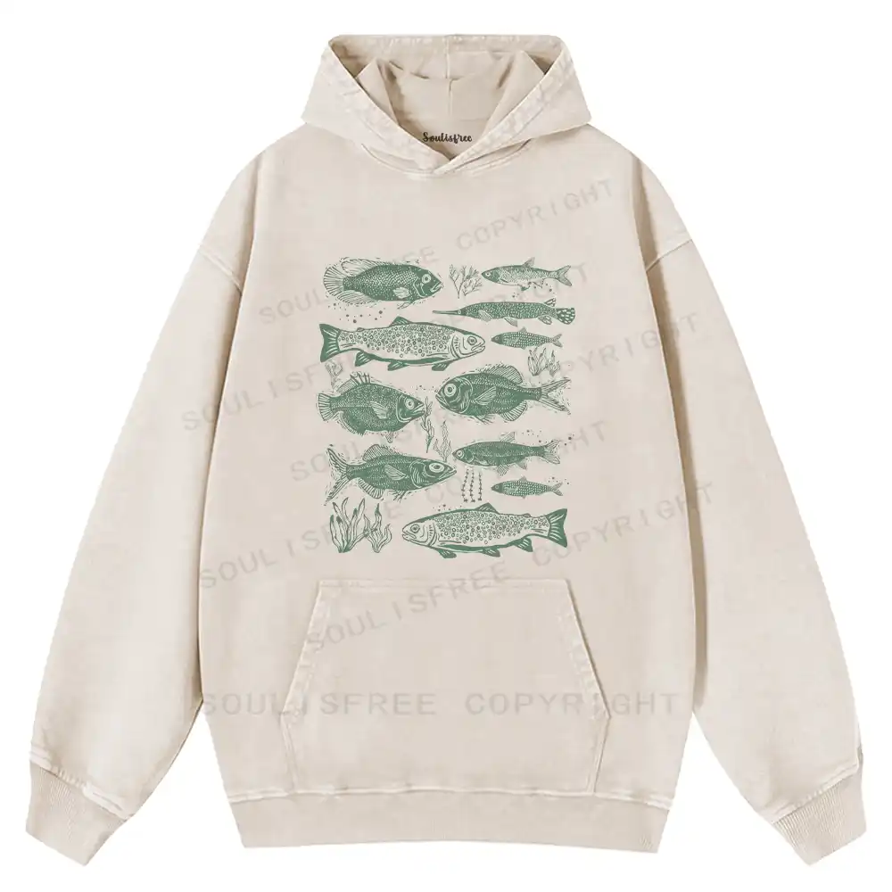 Retro Fish Washed Hoodie