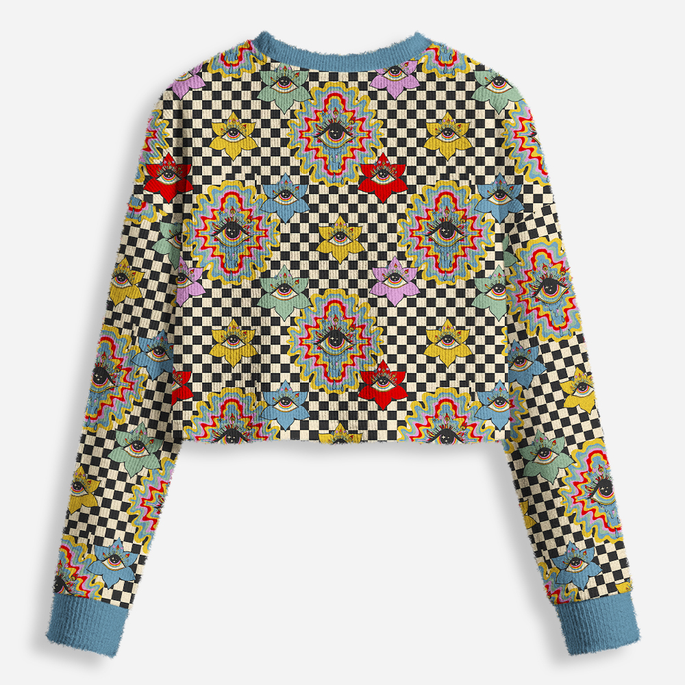 Third Eye Bloom Cropped Ugly Christmas Sweater