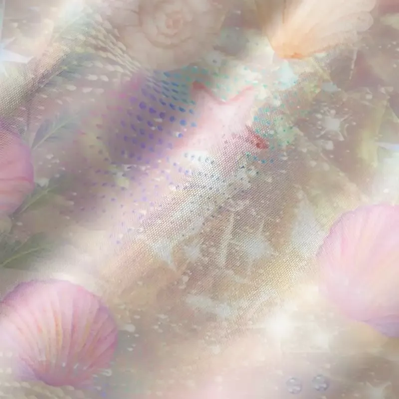 Soulisfree Holographic Beach Seashell Square Neck Maxi Dress