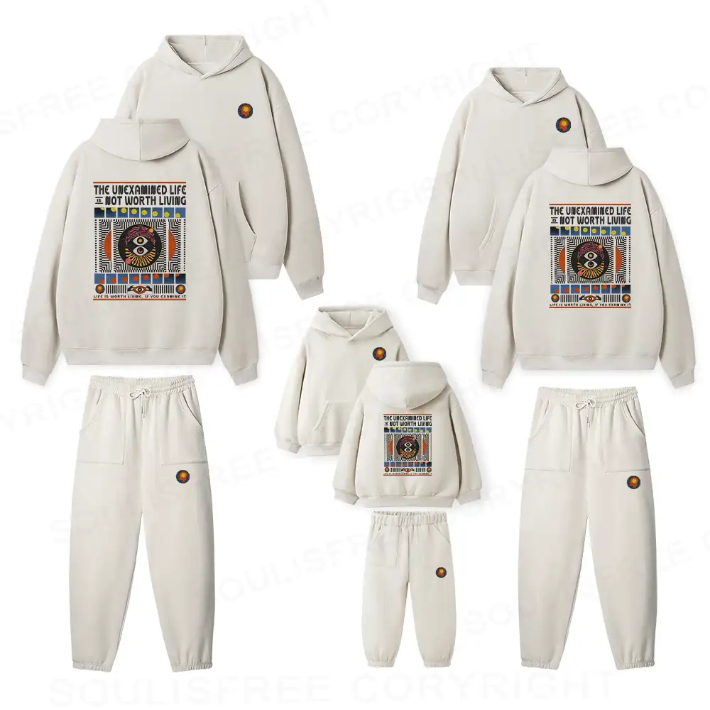 The Unexamined Life Not Worth Living Family Matching Fleece Hoodie Set