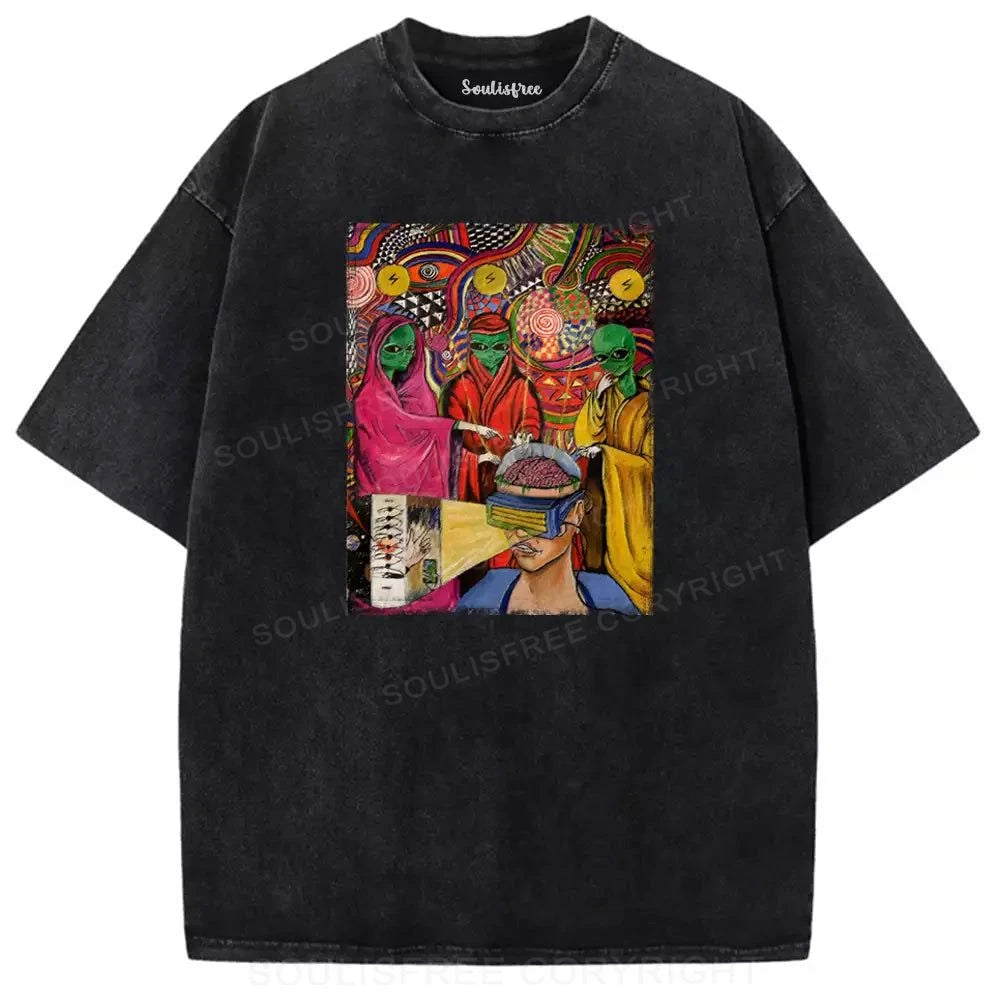 Plasma Pixies Washed Alien T-shirt