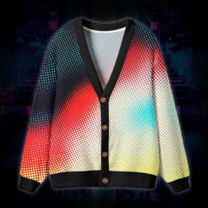 Soulisfree A Future Painted In Light Fuzzy Cardigan Sweater