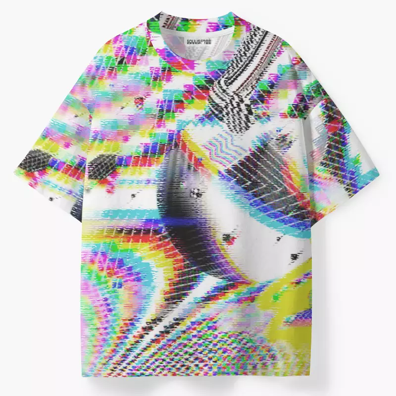 Soulisfree Pixel Color Glitch ECO‑PERF Graphic Tee