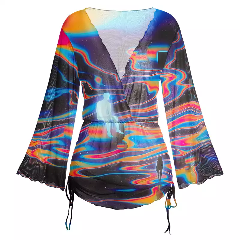 Soulisfree Interstellar Dream Walk Sheer Mesh Cover Up