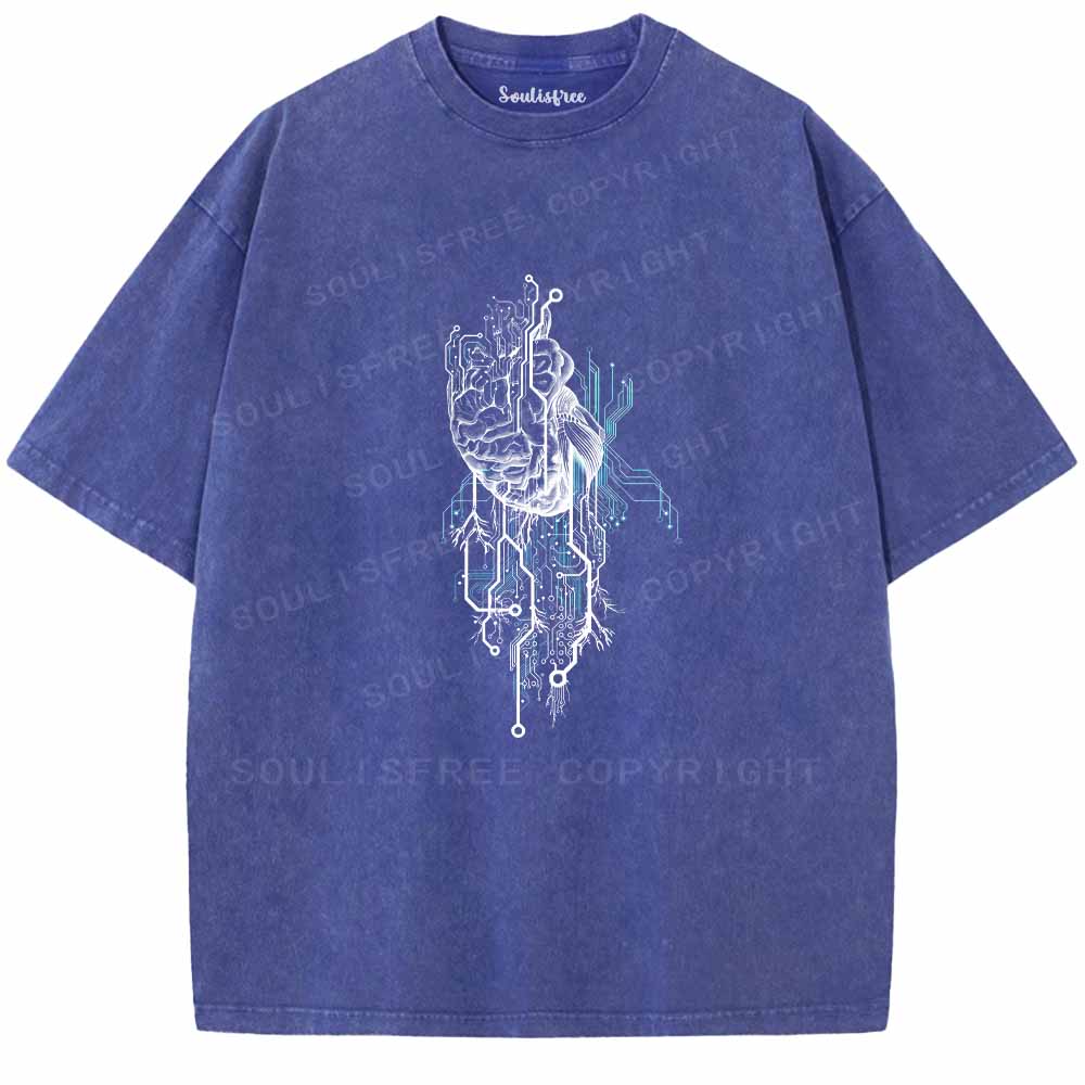 Soulisfree CIRCUITRY OF MIND AND HEART Washed Tee