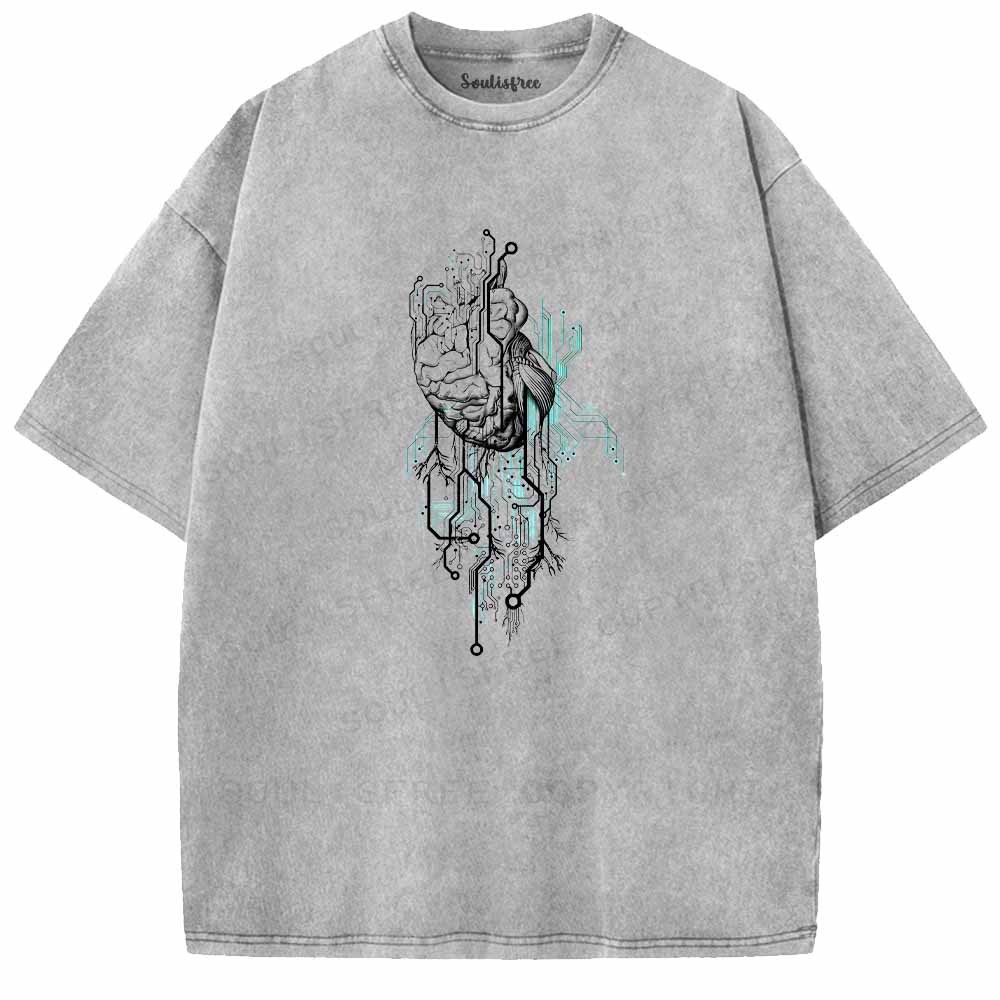 Soulisfree CIRCUITRY OF MIND AND HEART Washed Tee
