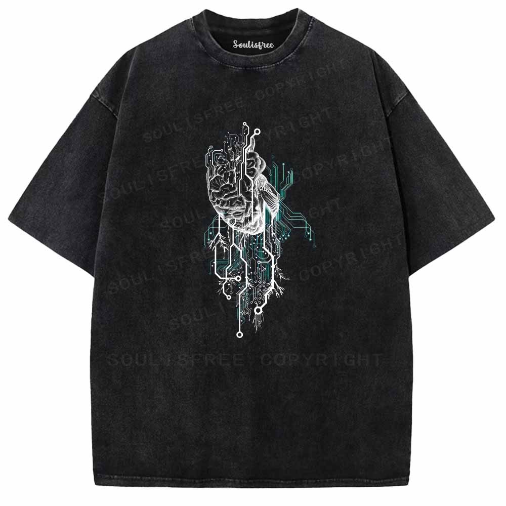 Soulisfree CIRCUITRY OF MIND AND HEART Washed Tee