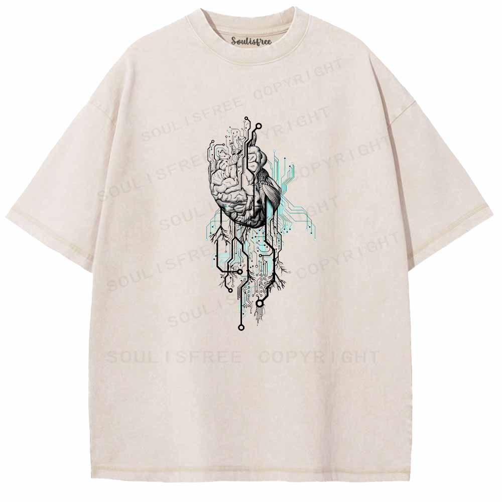 Soulisfree CIRCUITRY OF MIND AND HEART Washed Tee