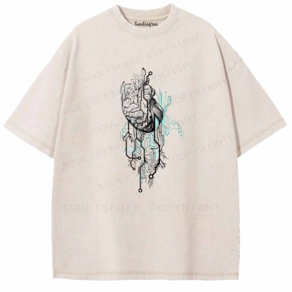 Soulisfree CIRCUITRY OF MIND AND HEART Washed Tee