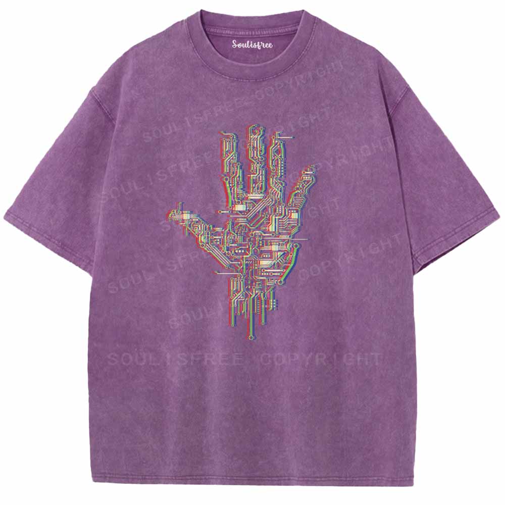 Soulisfree Digital Touch, Human Grasp Washed Tee