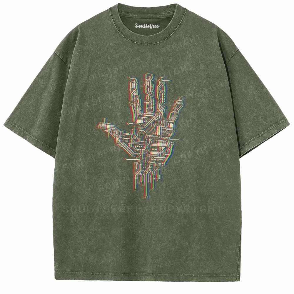 Soulisfree Digital Touch, Human Grasp Washed Tee