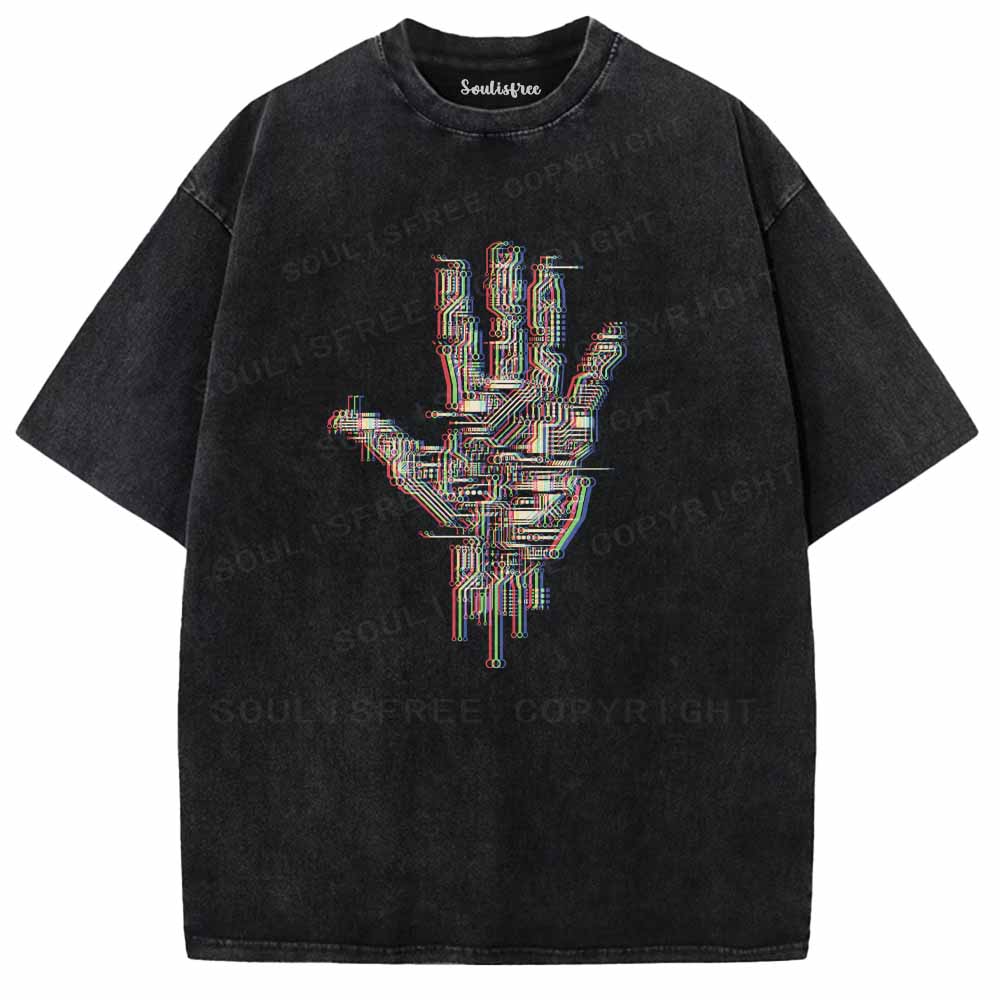 Soulisfree Digital Touch, Human Grasp Washed Tee