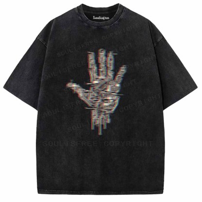 Soulisfree Digital Touch, Human Grasp Washed Tee
