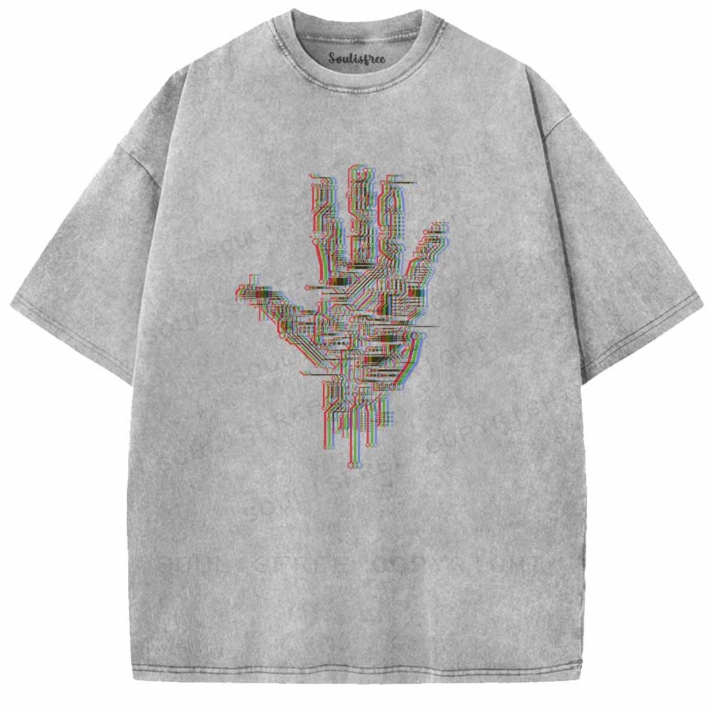 Soulisfree Digital Touch, Human Grasp Washed Tee