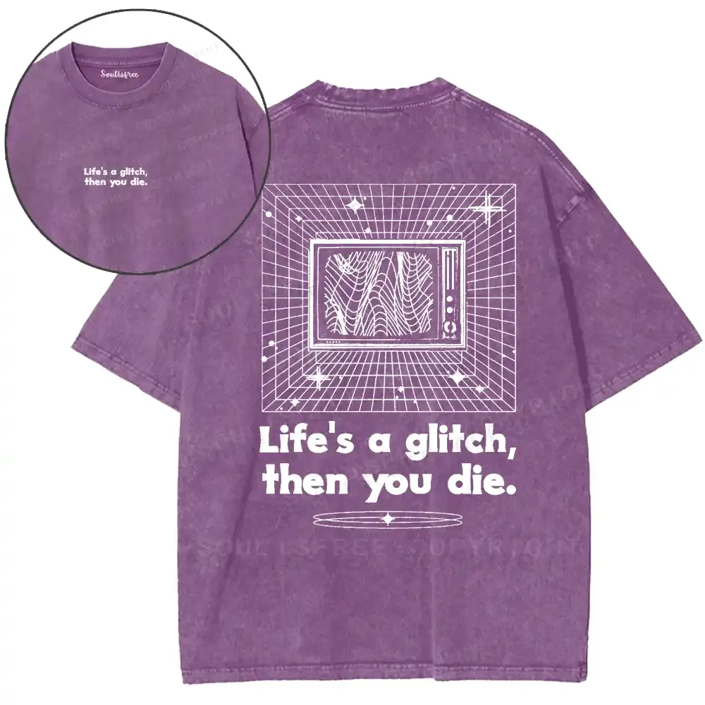 Life in Glitch Mode Washed T-shirt