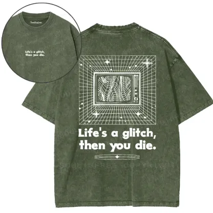Life in Glitch Mode Washed T-shirt