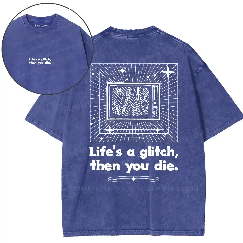 Life in Glitch Mode Washed T-shirt