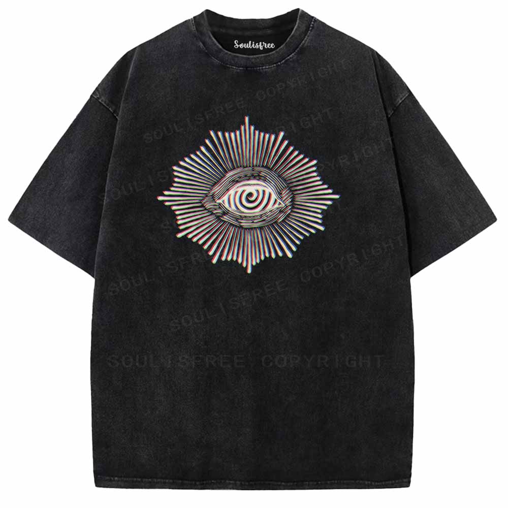 Soulisfree  GLITCHED GAZE Washed Tee