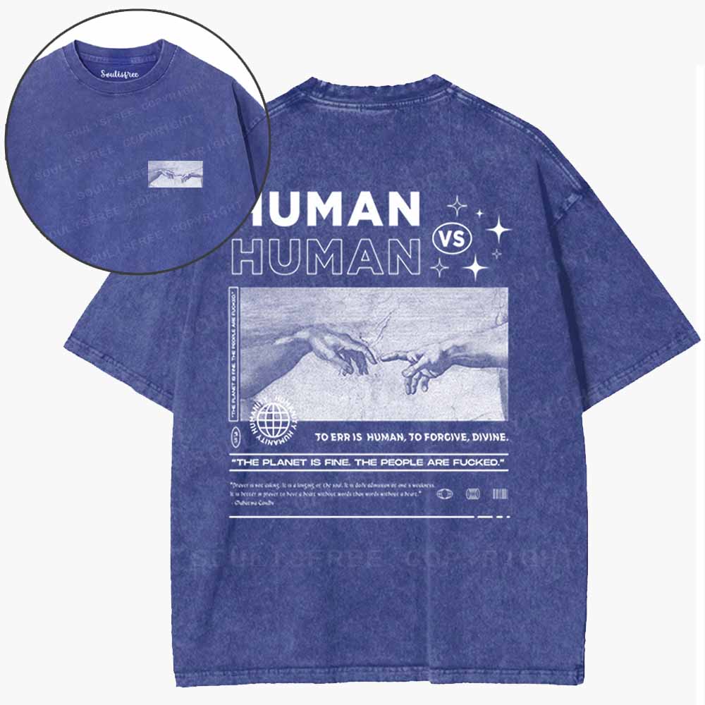 Soulisfree  Human Against Human Washed Tee