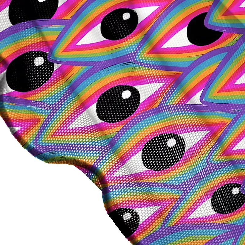 Soulisfree Rainbow Ocular Wave Sheer Mesh Cover Up