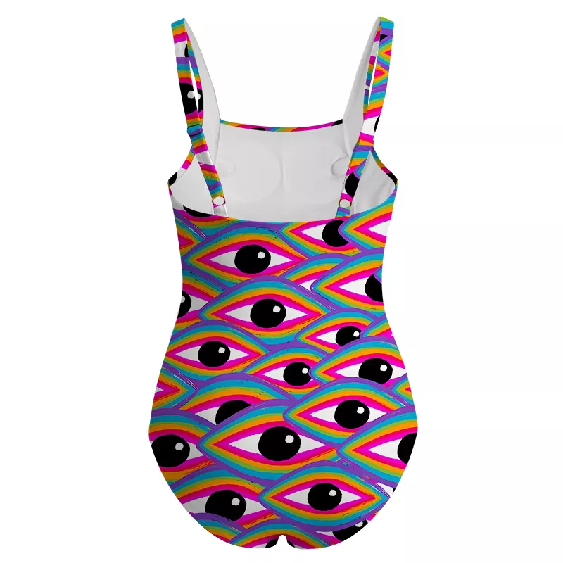 Soulisfree Rainbow Ocular Wave One‑Piece Swimsuit