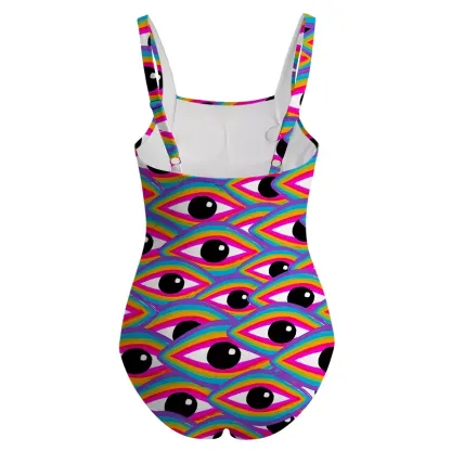 Soulisfree Rainbow Ocular Wave One‑Piece Swimsuit