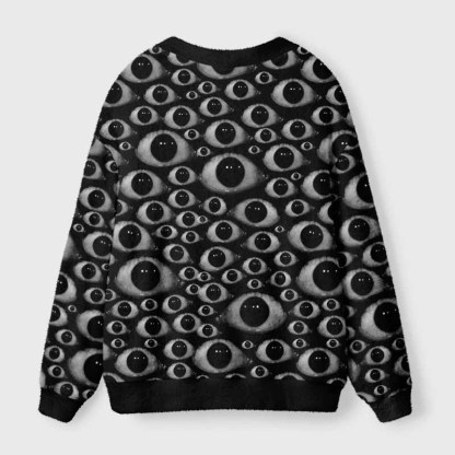 Soulisfree HUMAN OBSERVATION SYSTEM Fuzzy Cardigan Sweater 