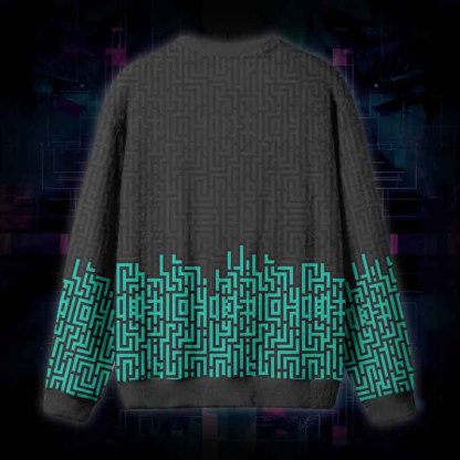 Soulisfree Digital Maze Fuzzy Crewneck Sweater