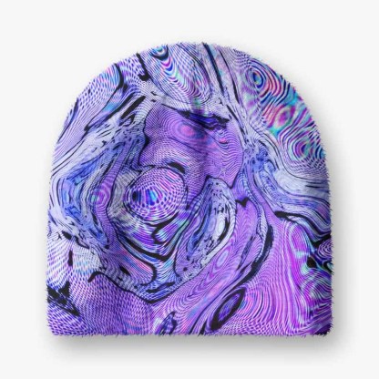 Soulisfree Hypnotic Purple Vortex Fuzzy Beanie