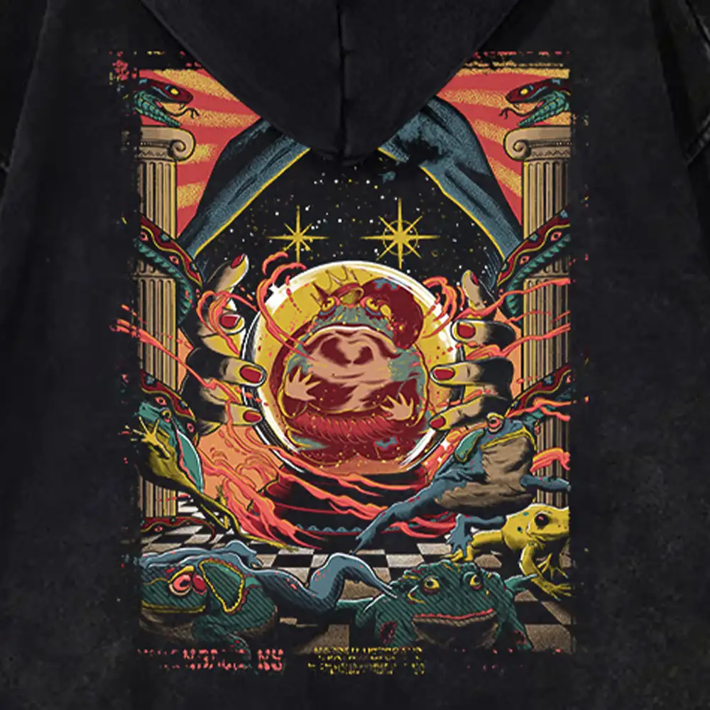 Psychedelic Attack Washed Hoodie