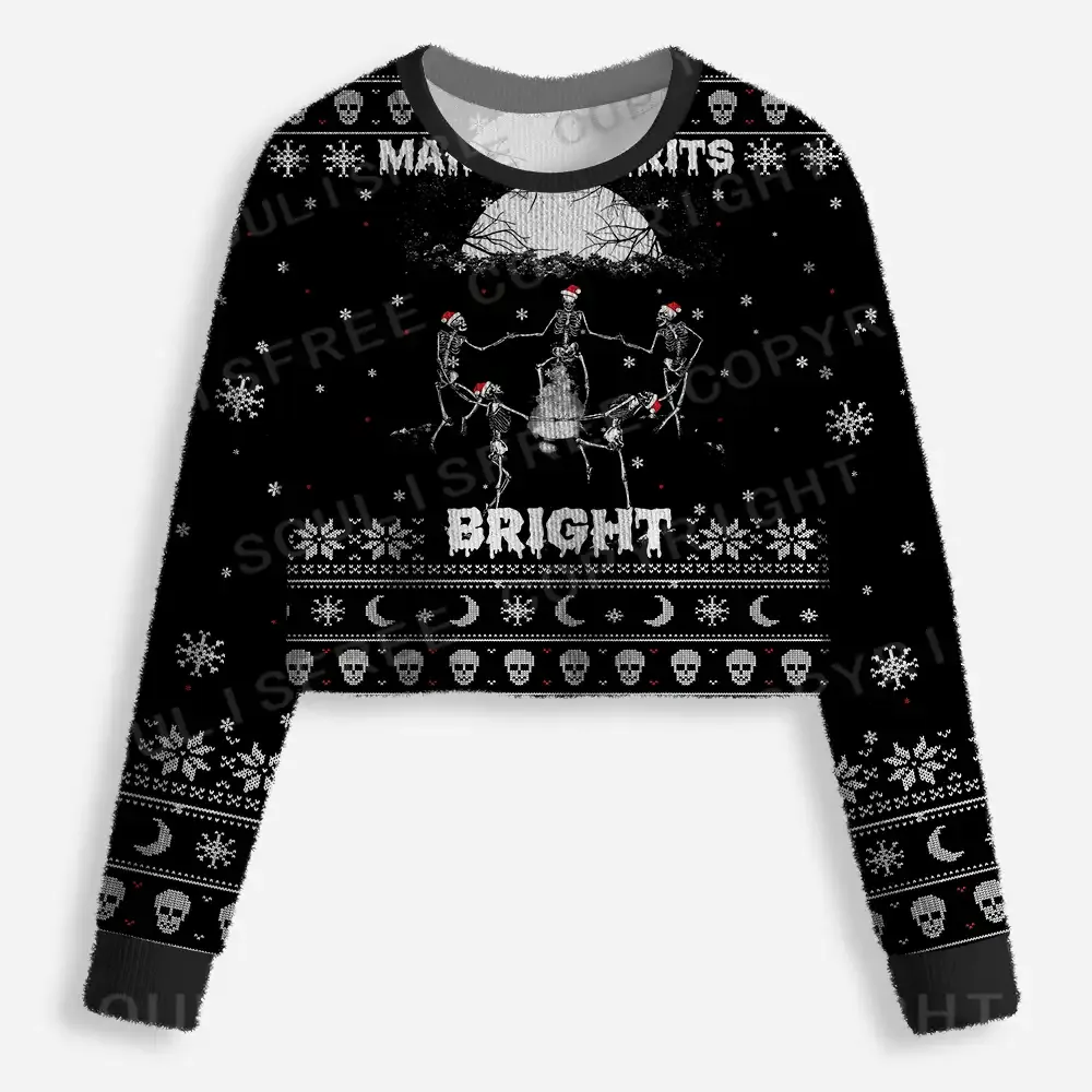 Making Spirits Bright Cropped Ugly Christmas Sweater