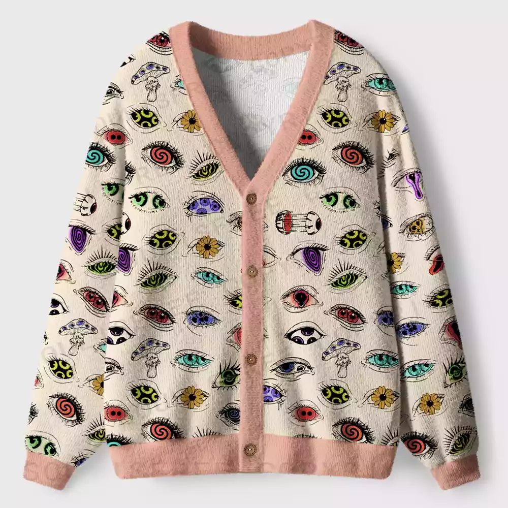 The Psychedelic Eyes Of All Beings  Ugly Cardigan Sweaters