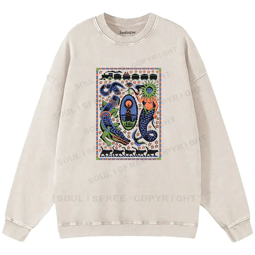 Mysterious Place Washed Sweatshirts