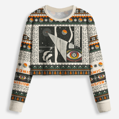 Visionary Space Cropped Ugly Christmas Sweater