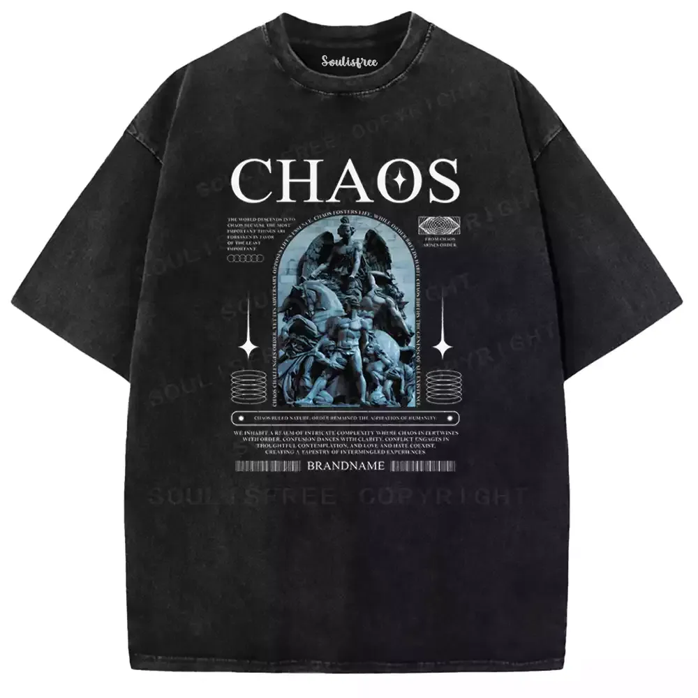 Chaos Statue Philosophy Washed T-shirt