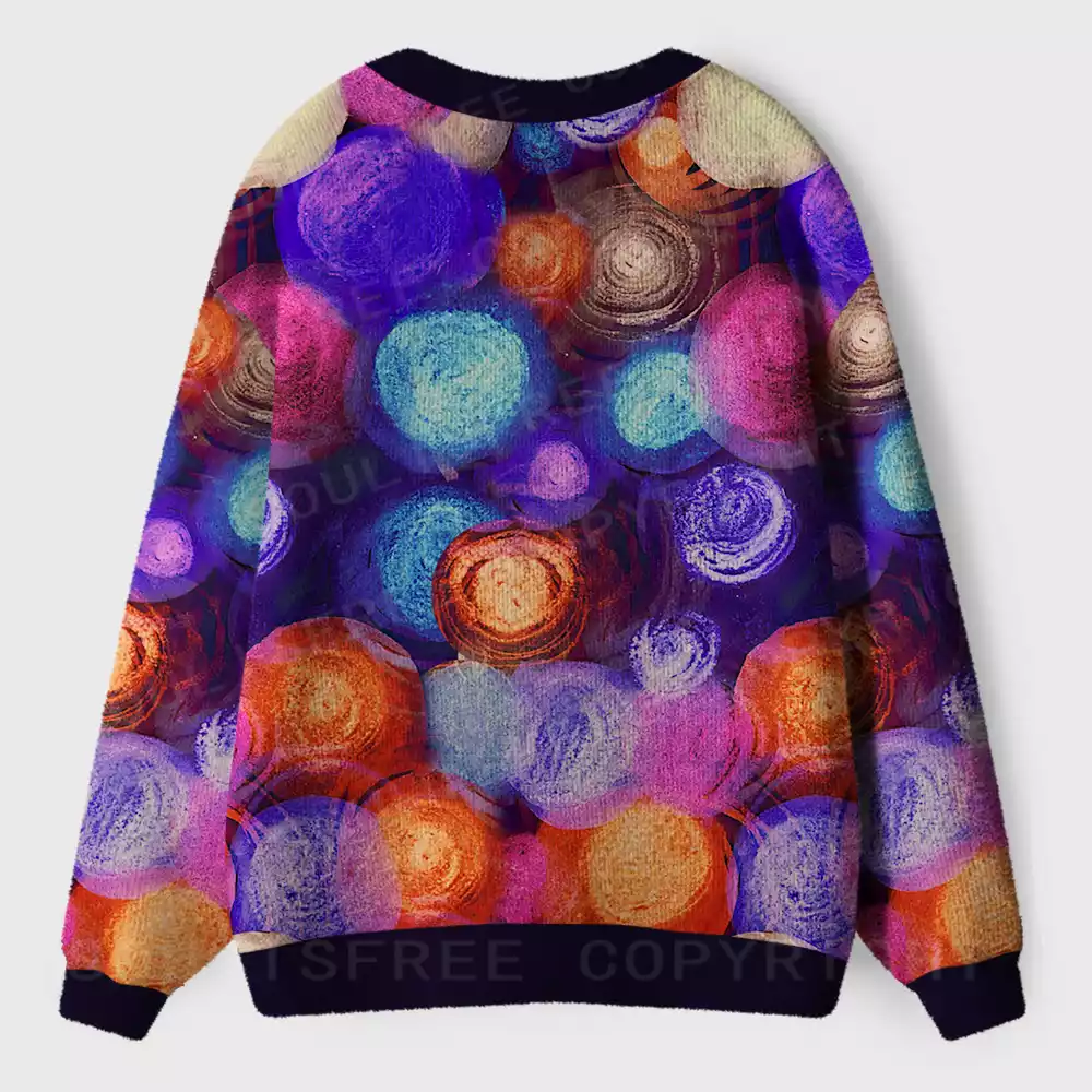 Psychedelic Star Ring Ugly Cardigan Sweaters
