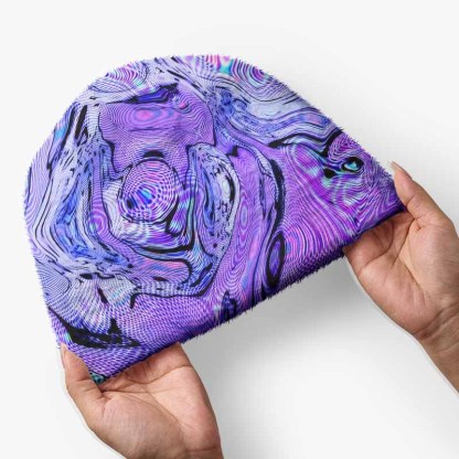 Soulisfree Hypnotic Purple Vortex Fuzzy Beanie