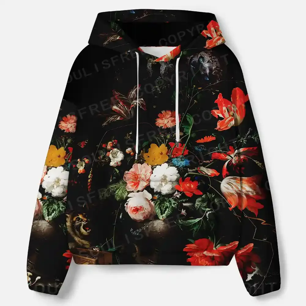 Dark Bouquet All-Over Print Hoodie