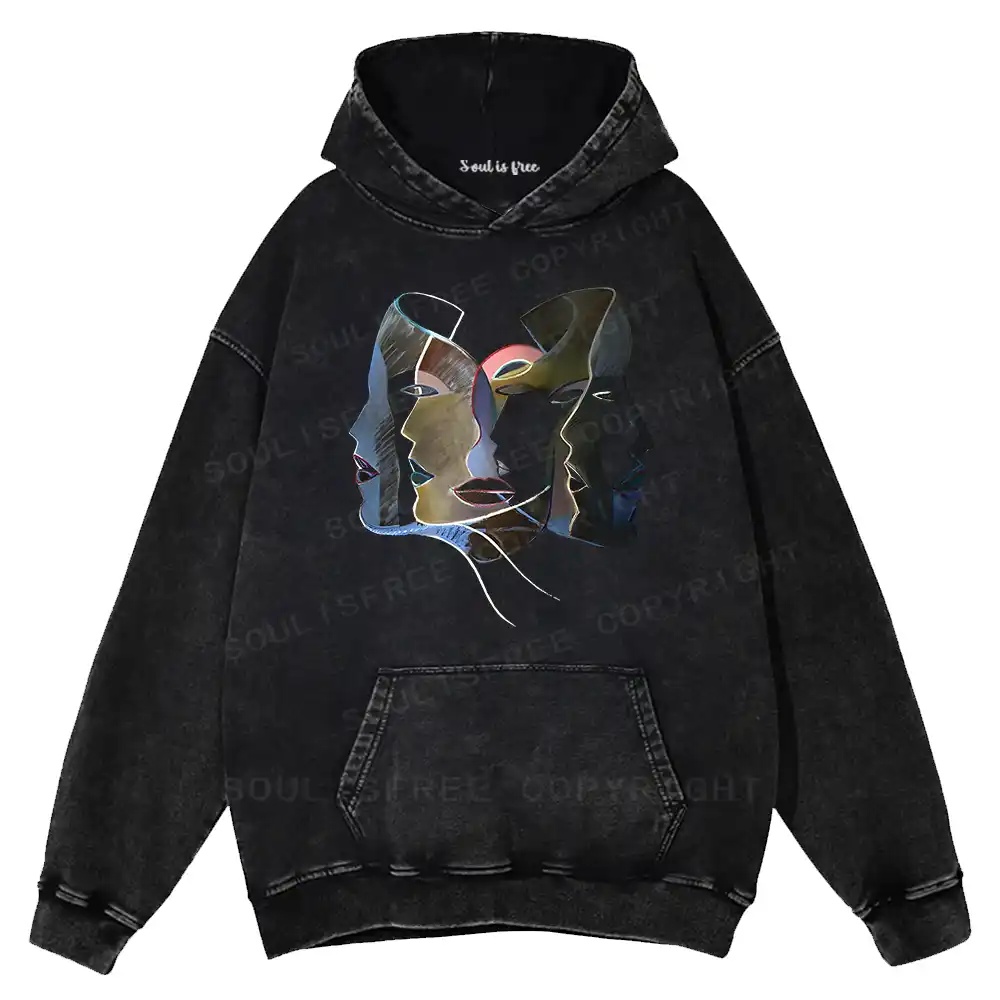 Layers of Masks Washed Hoodie
