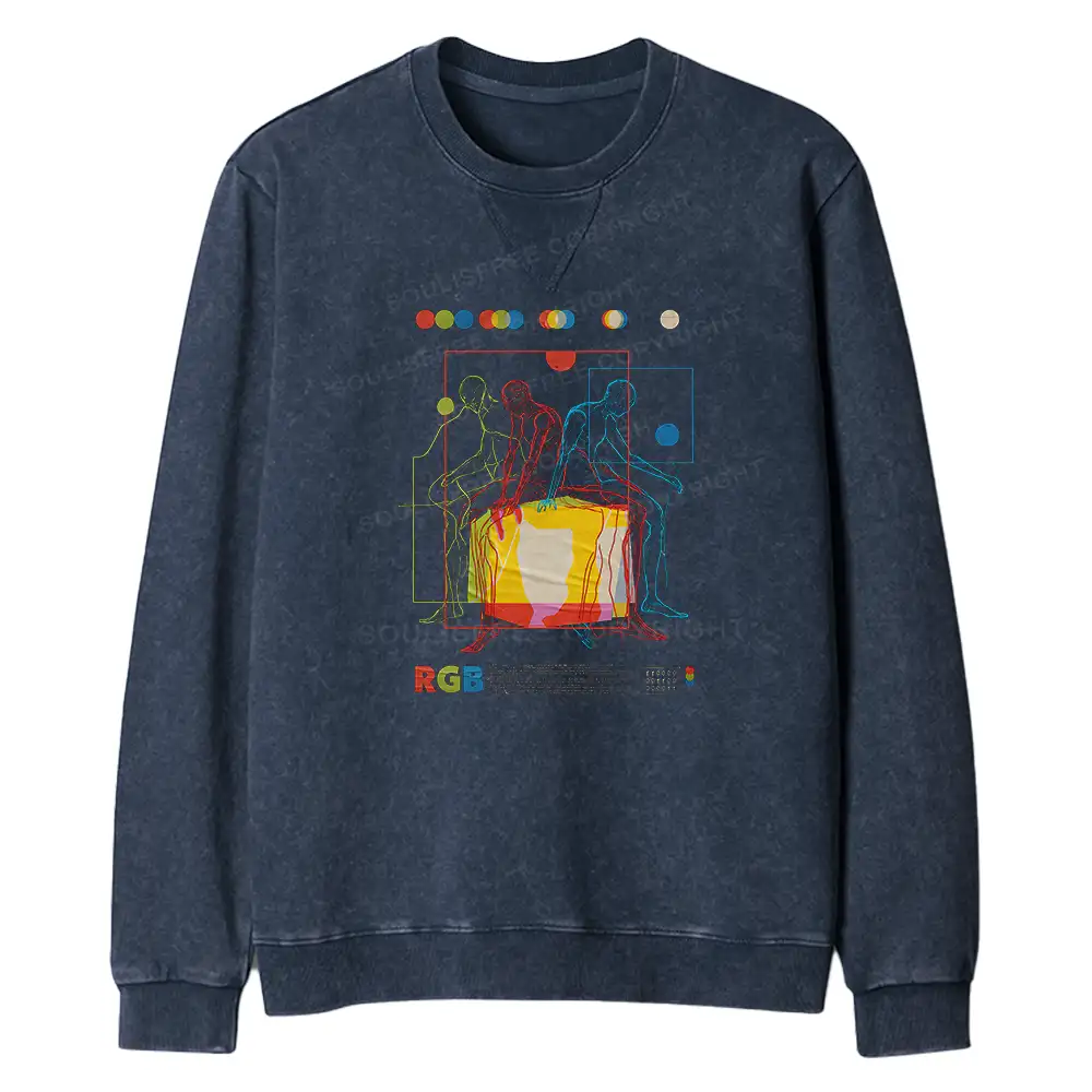 Meditation In Color Regular Fit Washed Sweatshirt