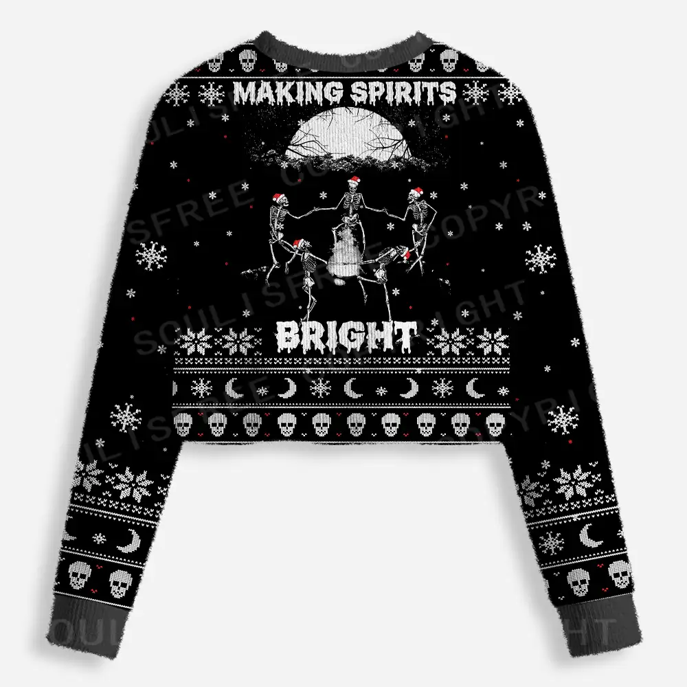 Making Spirits Bright Cropped Ugly Christmas Sweater