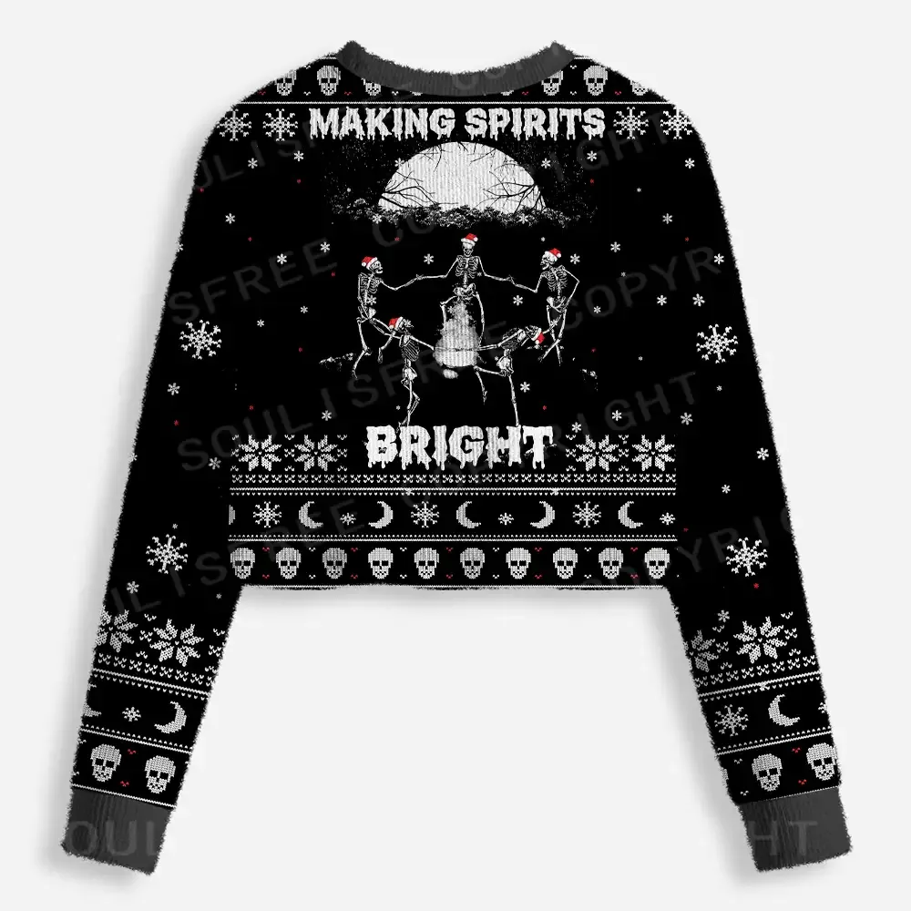 Making Spirits Bright Cropped Ugly Christmas Sweater