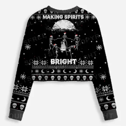 Making Spirits Bright Cropped Ugly Christmas Sweater