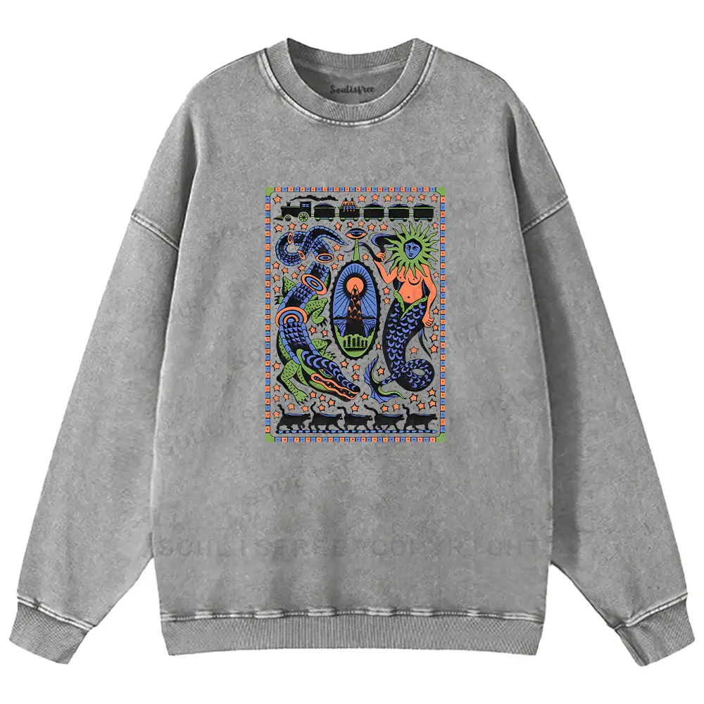 Mysterious Place Washed Sweatshirts