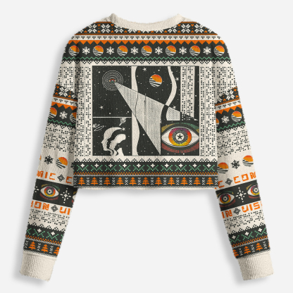 Visionary Space Cropped Ugly Christmas Sweater