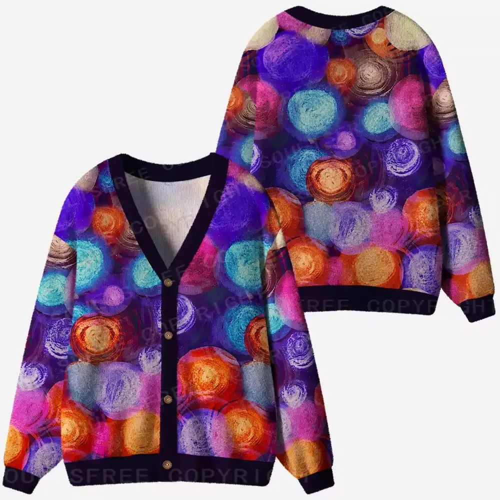 Psychedelic Star Ring Ugly Cardigan Sweaters